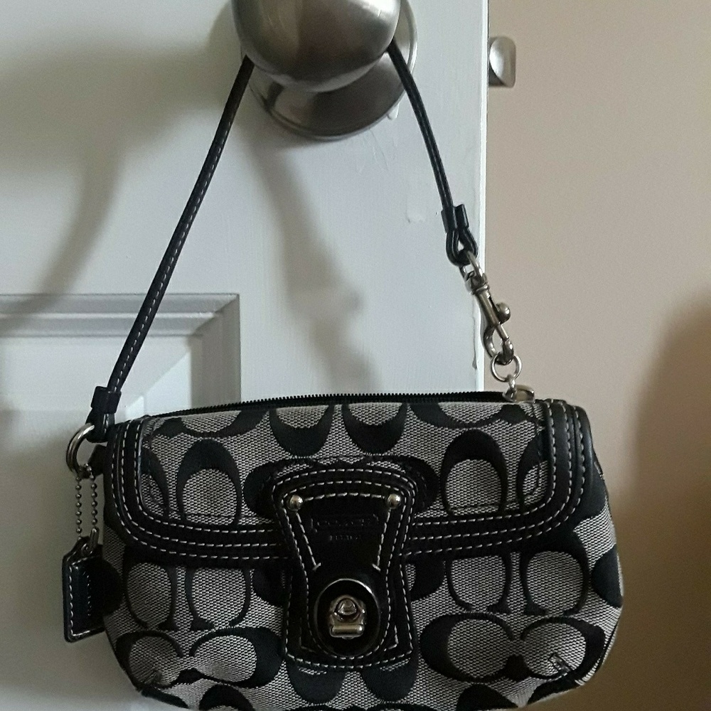 Coach two compartment wristlet